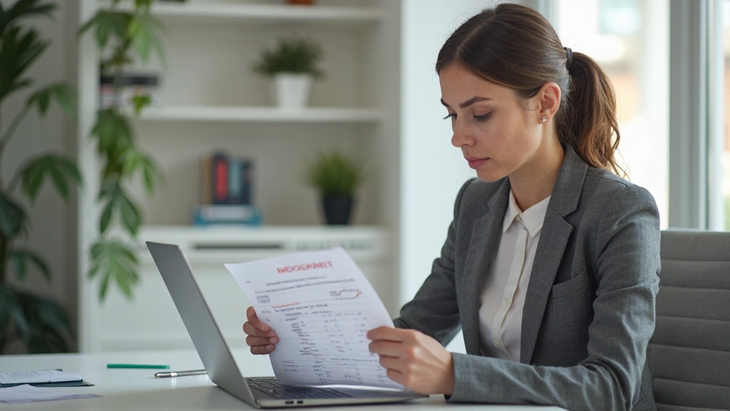 Рабочее место с ноутбуком и документами для отслеживания бюджета